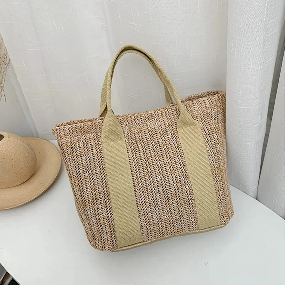 Stylish Straw Tote Bags with Leather Handles