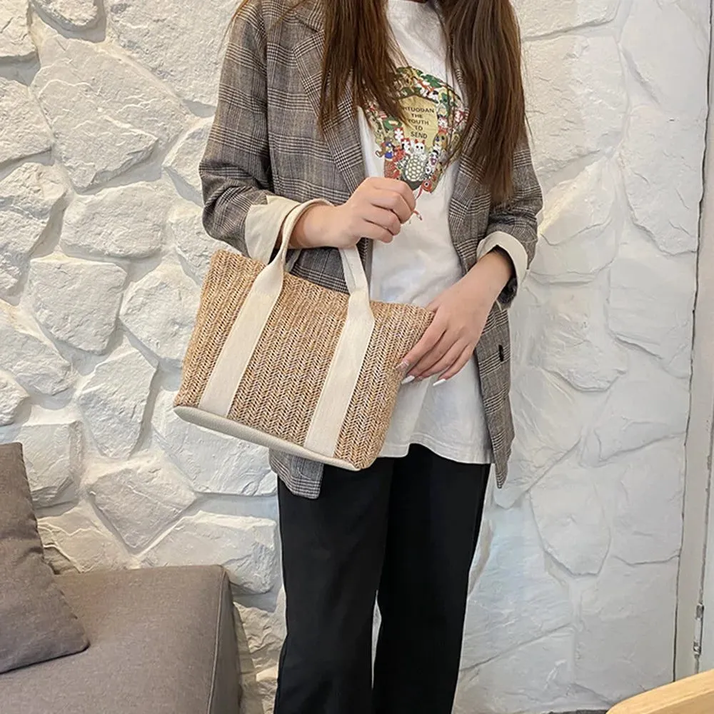 Stylish Straw Tote Bags with Leather Handles