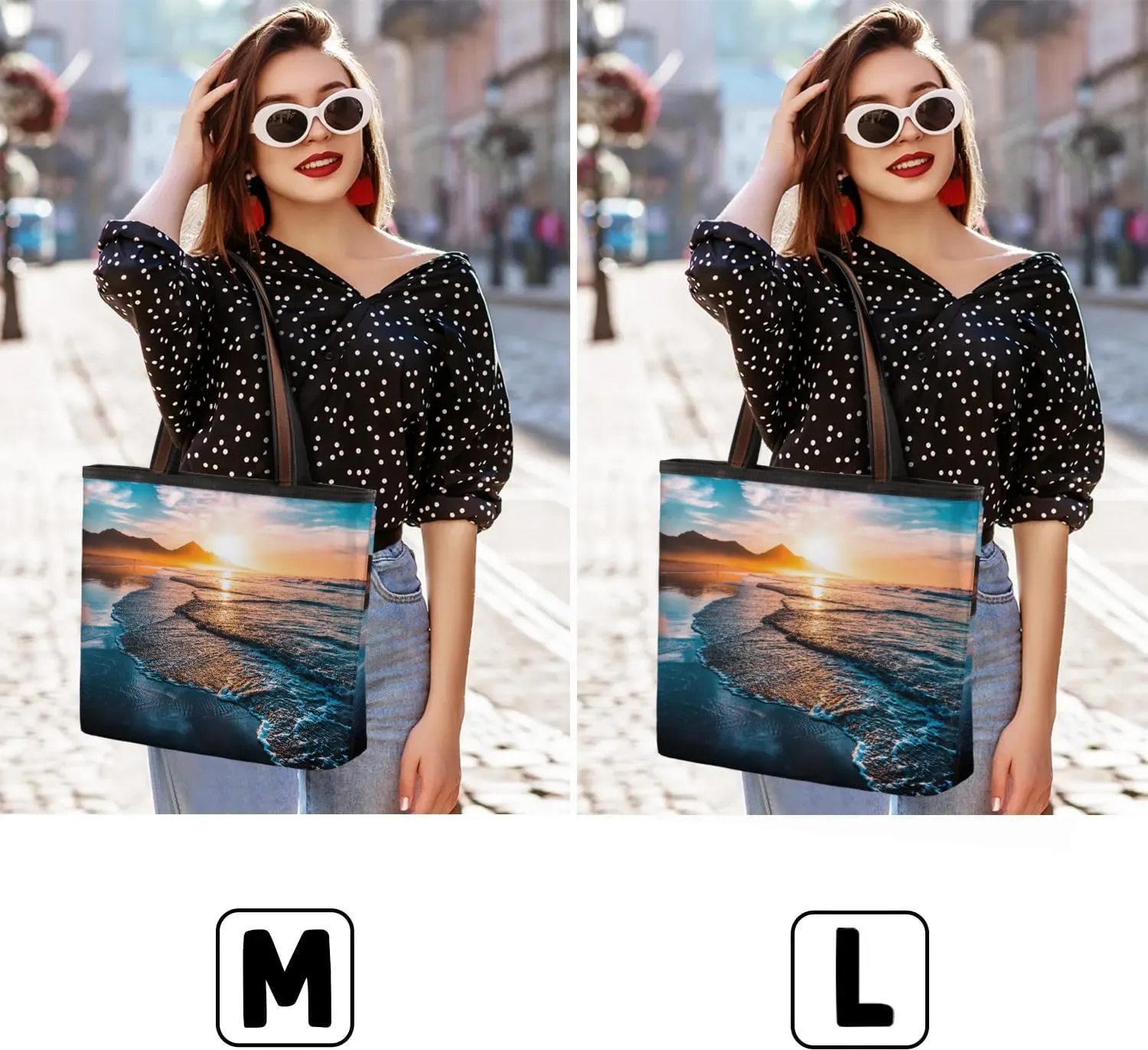 Summer Beach Sunset Horizon Tote Bag for Women Womens Handbags Tote Bags for Travel Beach Gym