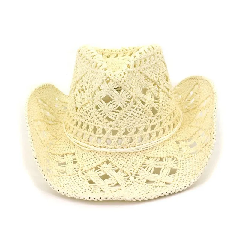 Summer Hand-Woven Western Cowboy Straw Hat - Sun Protection