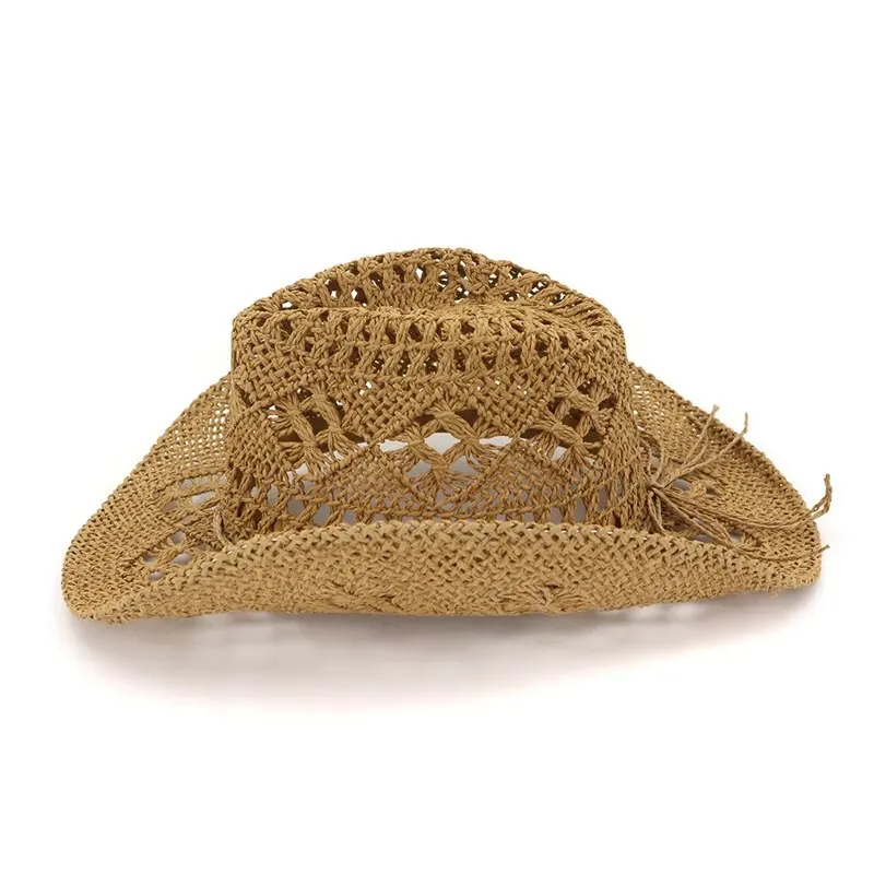 Summer Hand-Woven Western Cowboy Straw Hat - Sun Protection