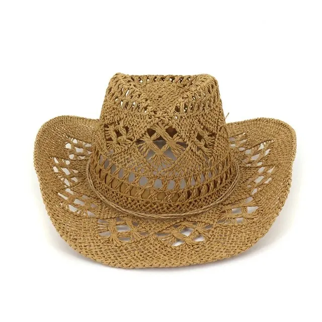 Summer Hand-Woven Western Cowboy Straw Hat - Sun Protection
