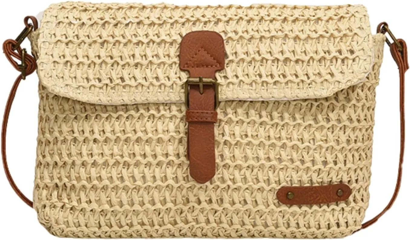Summer Purses for Women 2025 Crossbody, Woven Straw Purses and Handbags with Zipper Closure