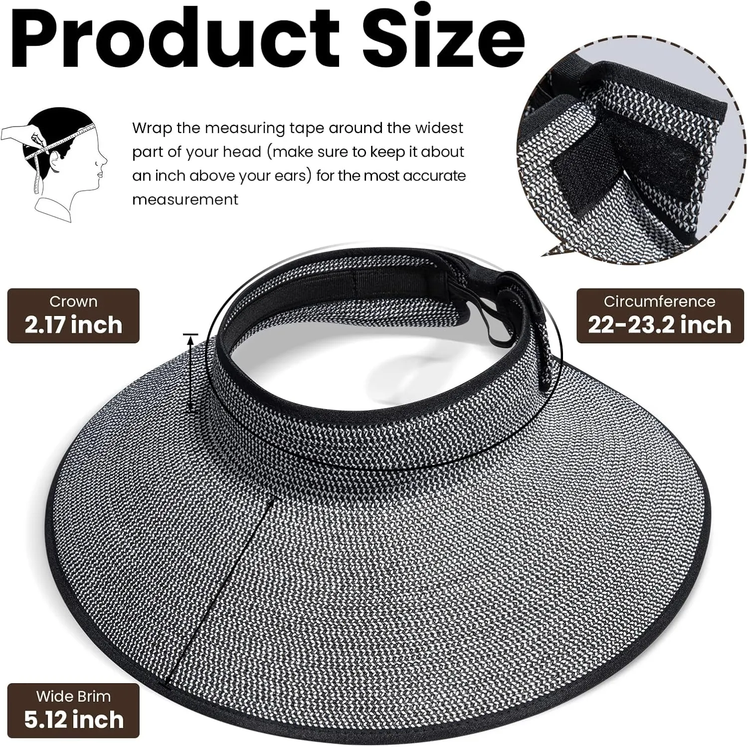 Sun Hats for Women Fashionable Womens Wide Brim Hat Roll-up Straw Sun Visor Hat