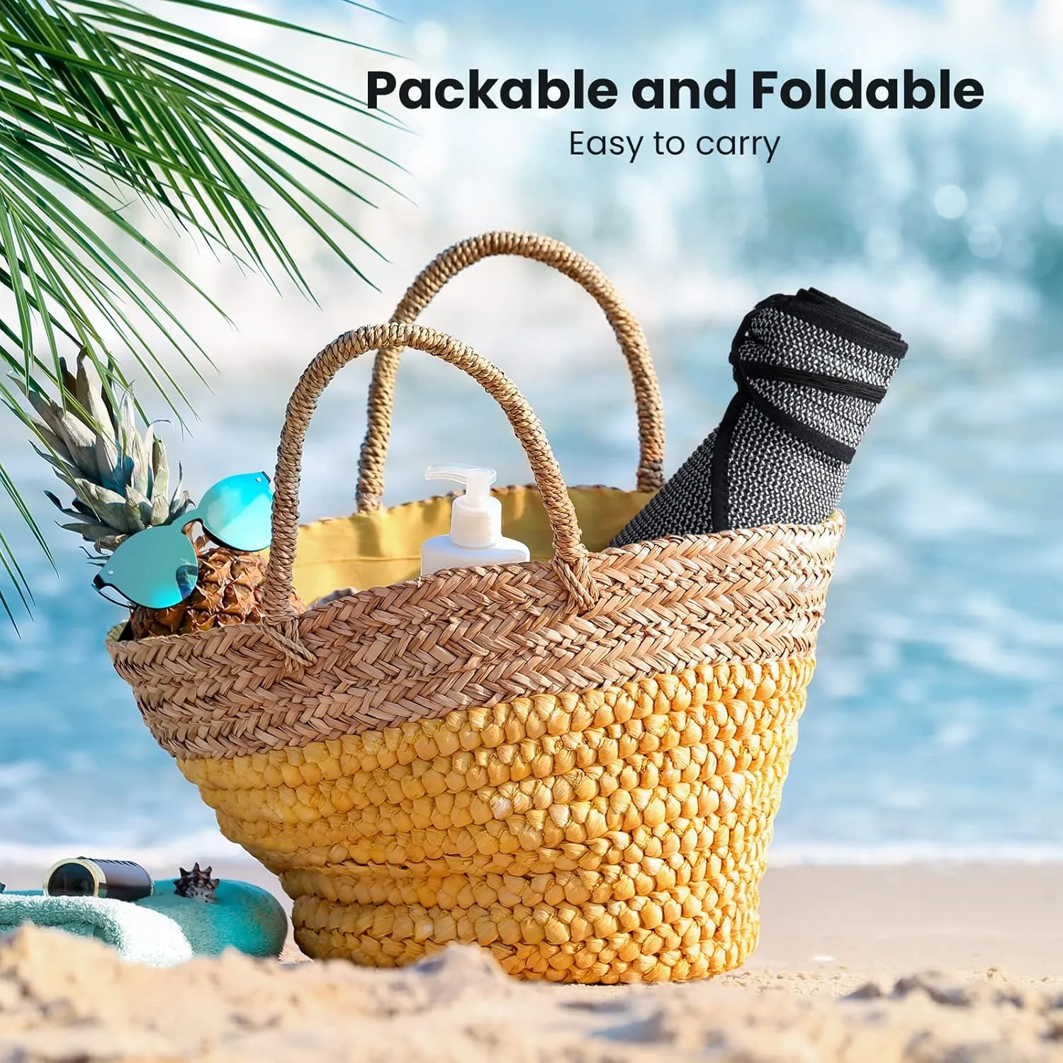 Sun Hats for Women Fashionable Womens Wide Brim Hat Roll-up Straw Sun Visor Hat