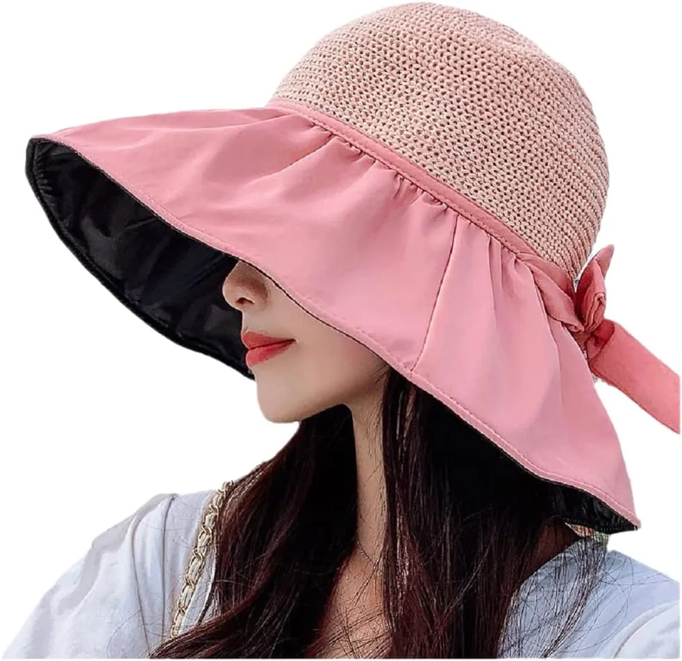 Sun Hats for Women Summer Beach Hats UV Protection UPF 50  Outdoor Packable Travel Foldable Wide Brim Off Cap