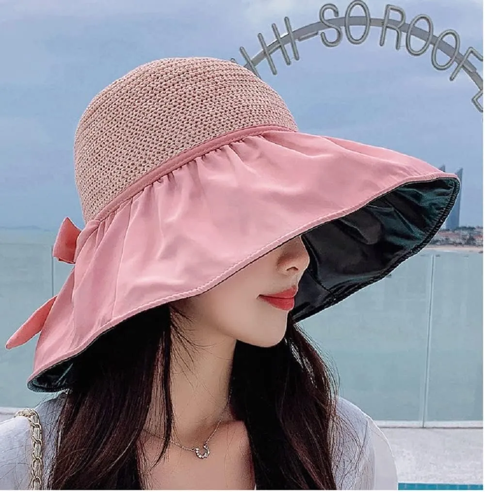 Sun Hats for Women Summer Beach Hats UV Protection UPF 50  Outdoor Packable Travel Foldable Wide Brim Off Cap