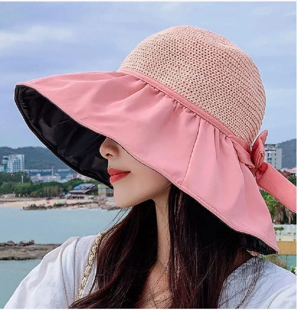 Sun Hats for Women Summer Beach Hats UV Protection UPF 50  Outdoor Packable Travel Foldable Wide Brim Off Cap