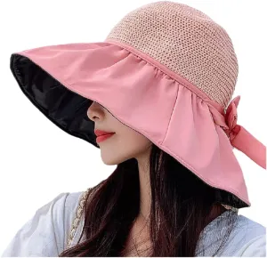 Sun Hats for Women Summer Beach Hats UV Protection UPF 50  Outdoor Packable Travel Foldable Wide Brim Off Cap