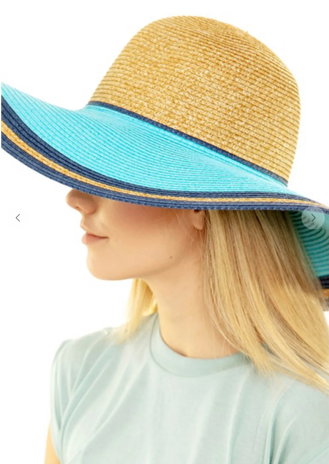 Sun Loving Gal Large Aqua Beach Hat
