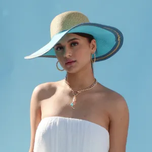 Sun Loving Gal Large Aqua Beach Hat