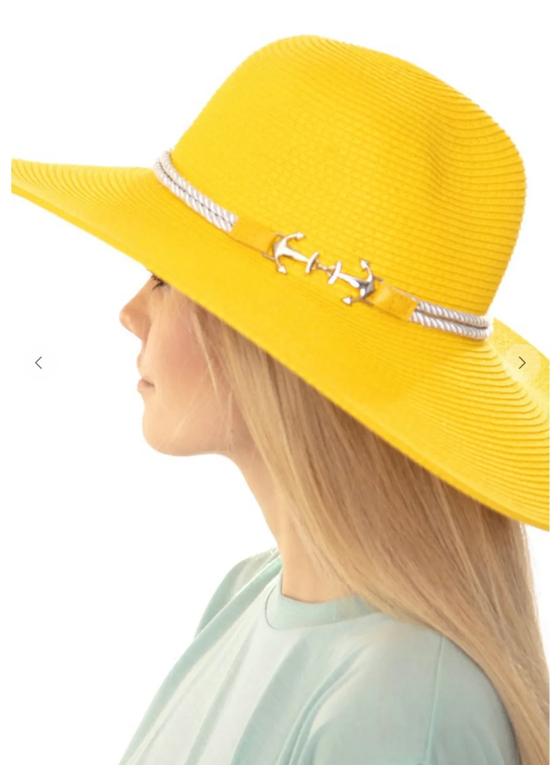 Sun Loving Yellow Oversize Straw Beach Sun Hat