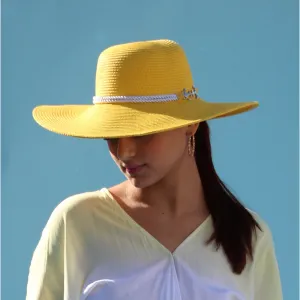 Sun Loving Yellow Oversize Straw Beach Sun Hat