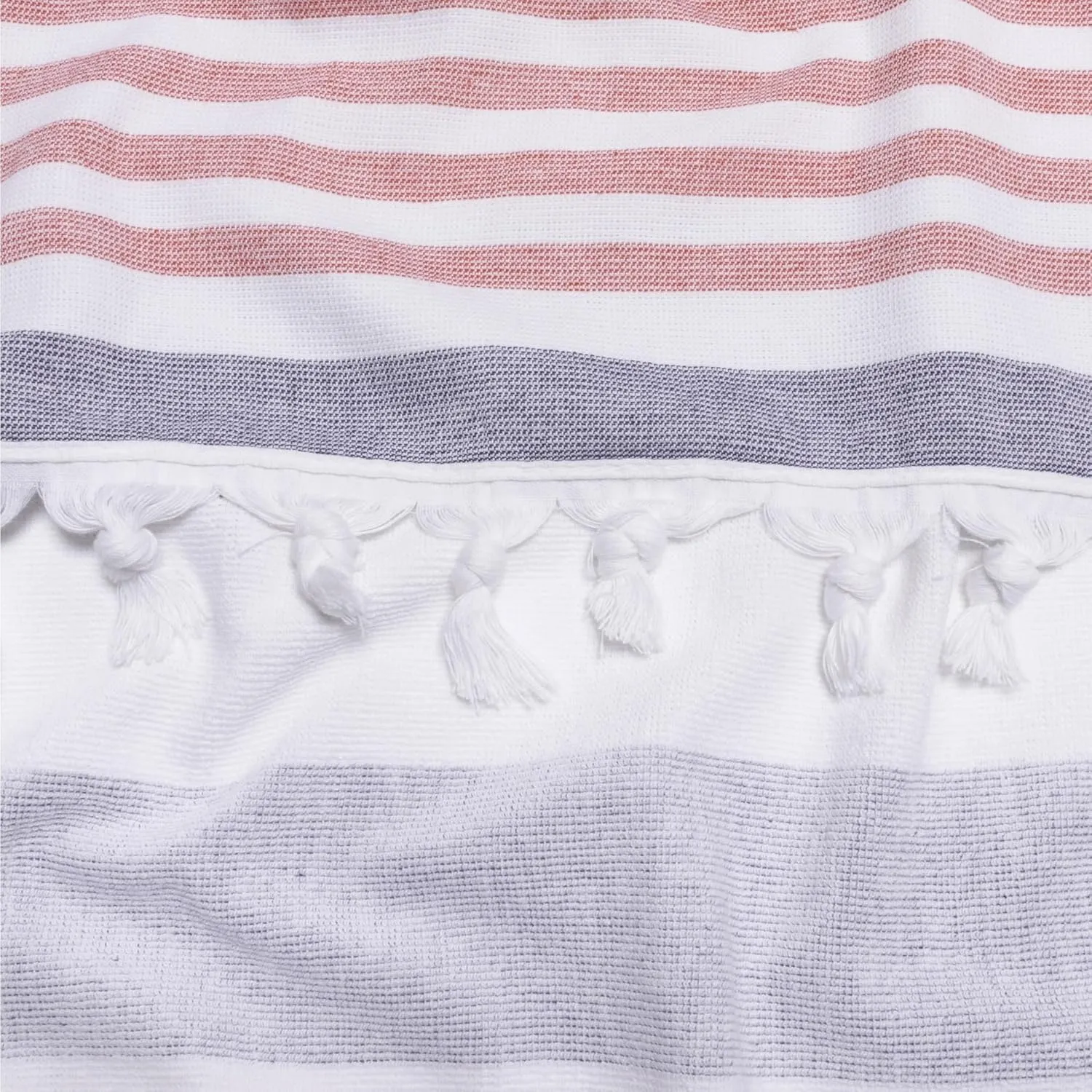 Superior Coastal Resort Cotton Beach Towel, Bathroom Essential, Quick Drying for Outdoor Activites, Family Camping, Pool, Lounge, Spa, Yoga, Picnic, Surf, Sand, or Travel, Tassel Border, Baked Apple