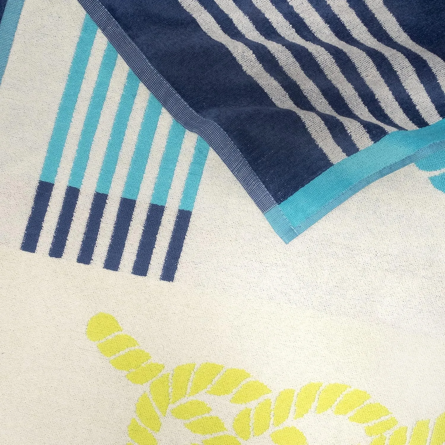 Superior Marine Knots Cotton Beach Towel, Bathroom Essential, for Outdoor Activites, Family Camping, Pool, Lounge, Spa, Yoga, Picnic, Surf and Sand, or Travel, Oversized Towels, 35 x 67, Royal Blue