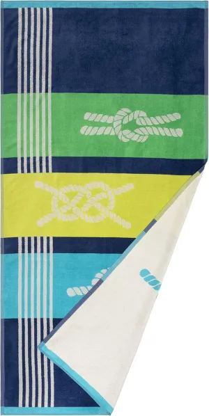 Superior Marine Knots Cotton Beach Towel, Bathroom Essential, for Outdoor Activites, Family Camping, Pool, Lounge, Spa, Yoga, Picnic, Surf and Sand, or Travel, Oversized Towels, 35 x 67, Royal Blue