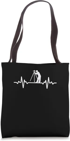 Surveyor Heart Beat - Land Surveyor Tote Bag
