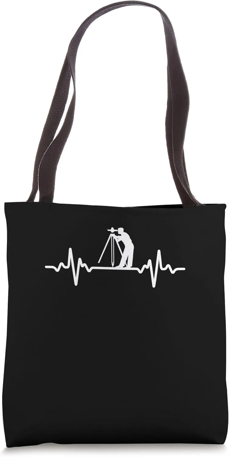 Surveyor Heart Beat - Land Surveyor Tote Bag