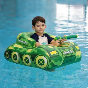 Swimbobo Inflatable Tank Pool Floats Kids Toddler Pool Floaties Swimming Pool Tank with Water Gun Swim Floaty Rafts Lake Beach Party Pool Toys for Boys Girls