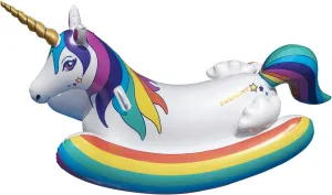 SWIMLINE Original Rainbow Unicorn Rocking Pool Float Toy | with Easy to Grab Handles and Curved Stabilizing Side Bolsters | for Kids and Adults | for Beach Ocean Pool Lake | Heavy Duty PVC