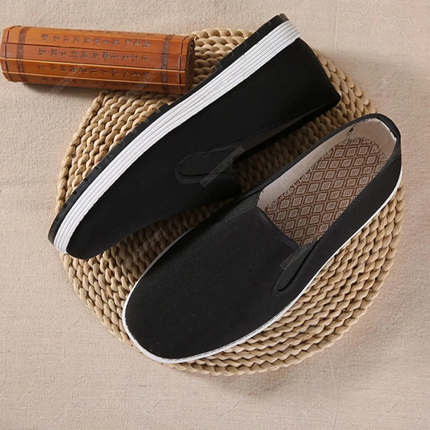 Tai Chi Shoes, Mens Chinese Traditional Old Beijing Cloth Kung Fu Martial Arts Tai Chi Canvas Shoes, Indoor Fitness Training, for Adapting to Your Daily Activities Around The House