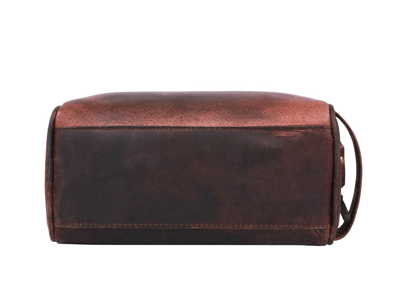 Tampa Leather Toiletry Bag - Walnut Brown