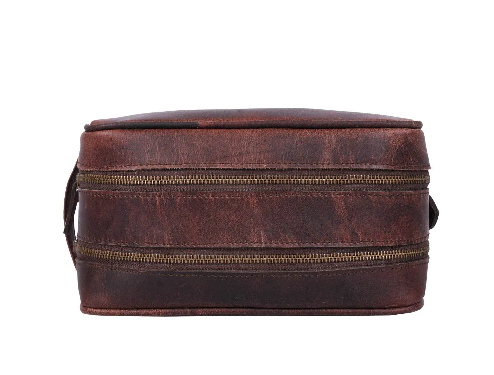 Tampa Leather Toiletry Bag - Walnut Brown