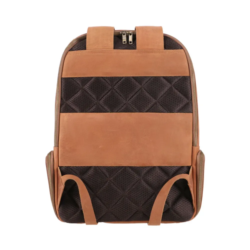 Tan Brown Leather Backpack
