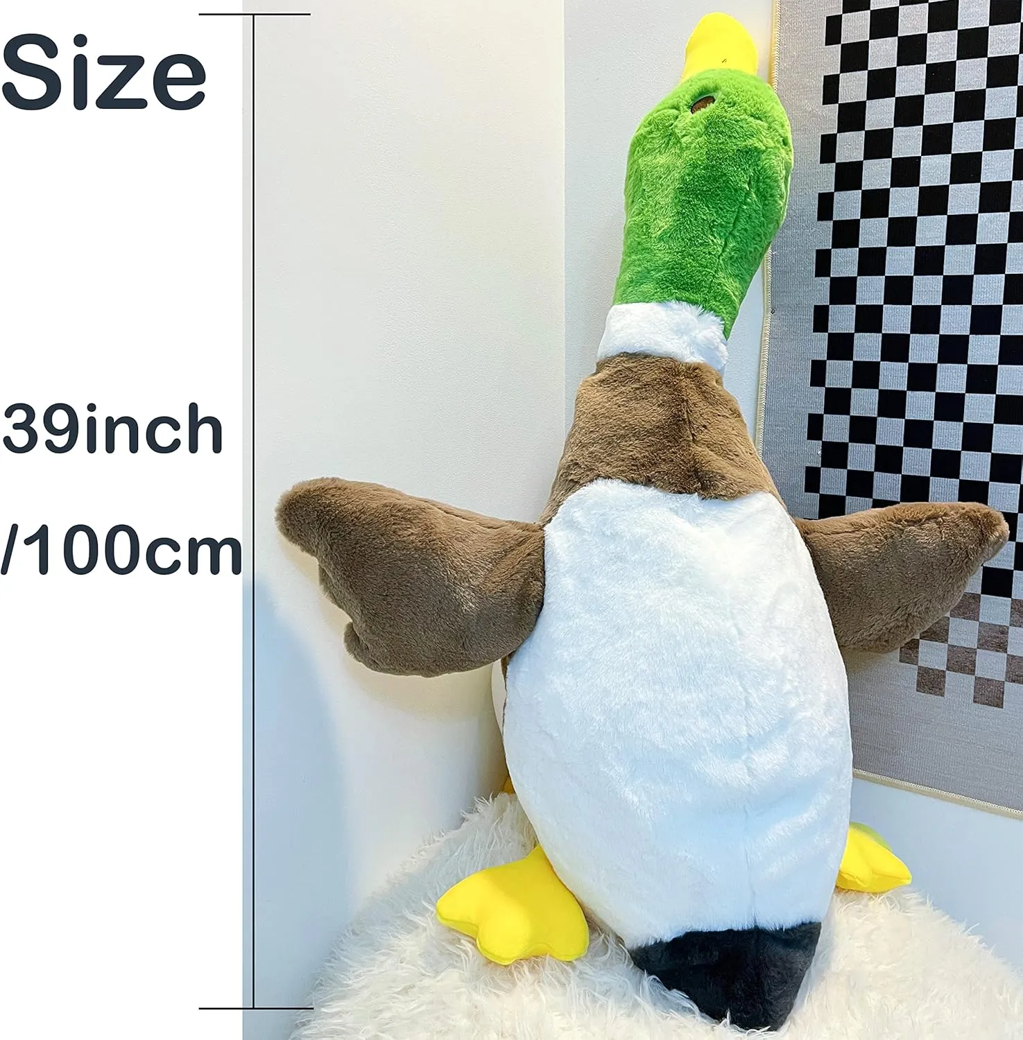 Tanha Mallard Duck Plush, Duck Stuffed Animals, Mallard Duck Baby Stuff Plush Toy (39inch / 100cm)