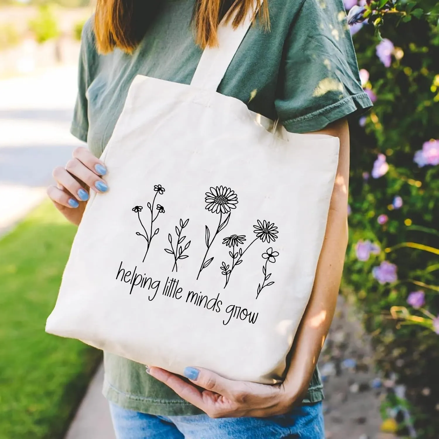 Teacher Appreciation Gifts School Canvas Tote Bags Aesthetic Travel Beach Bag Summer Reusable Grocery Shopping Bag