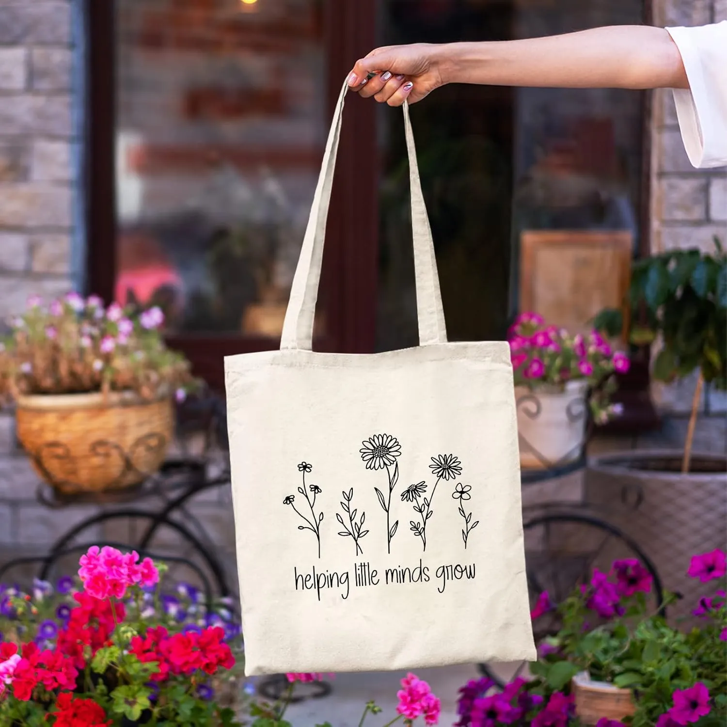 Teacher Appreciation Gifts School Canvas Tote Bags Aesthetic Travel Beach Bag Summer Reusable Grocery Shopping Bag