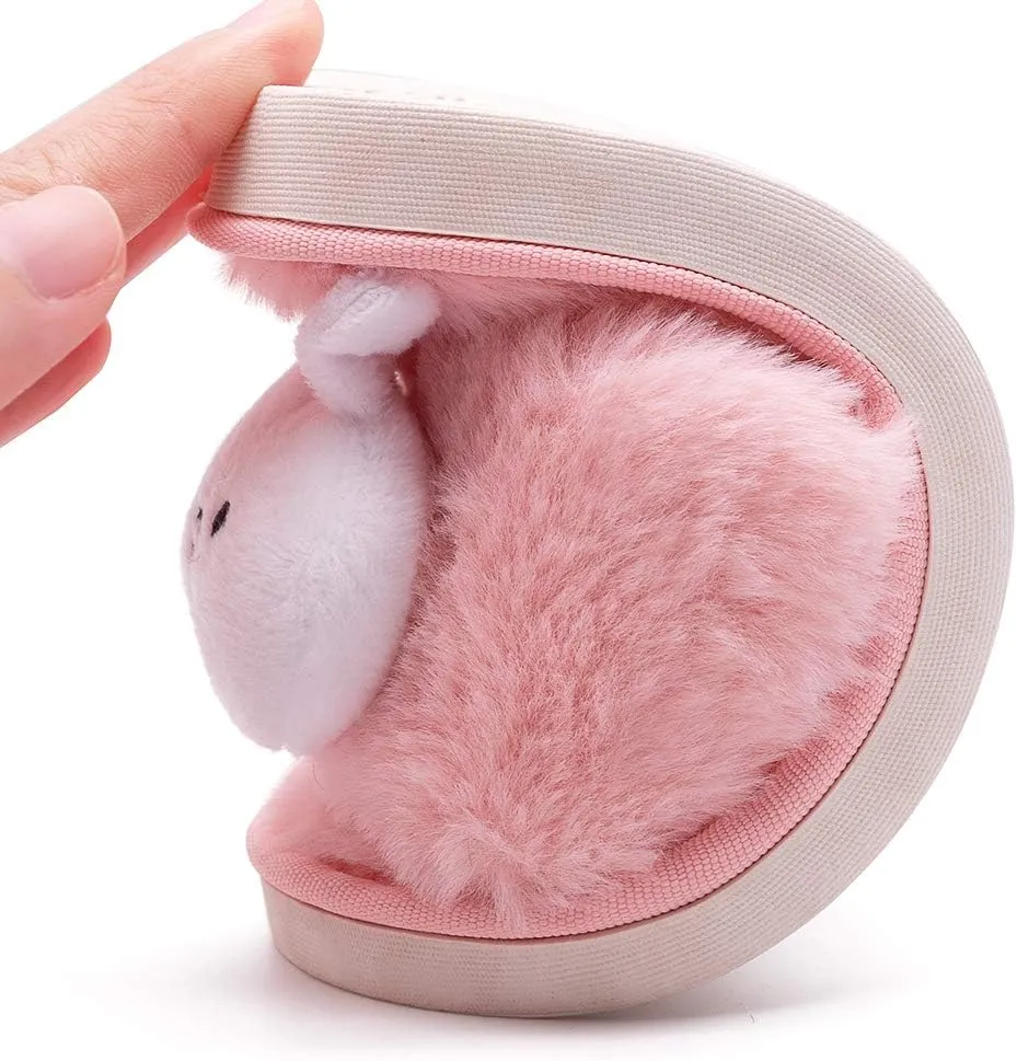 techcity Boys Girls Fuzzy House Slippers Cute Comfy Faux Fur Slip On Fluffy Plush Open Toe Home Slides for Kids Indoor Outdoor Warm Shoes