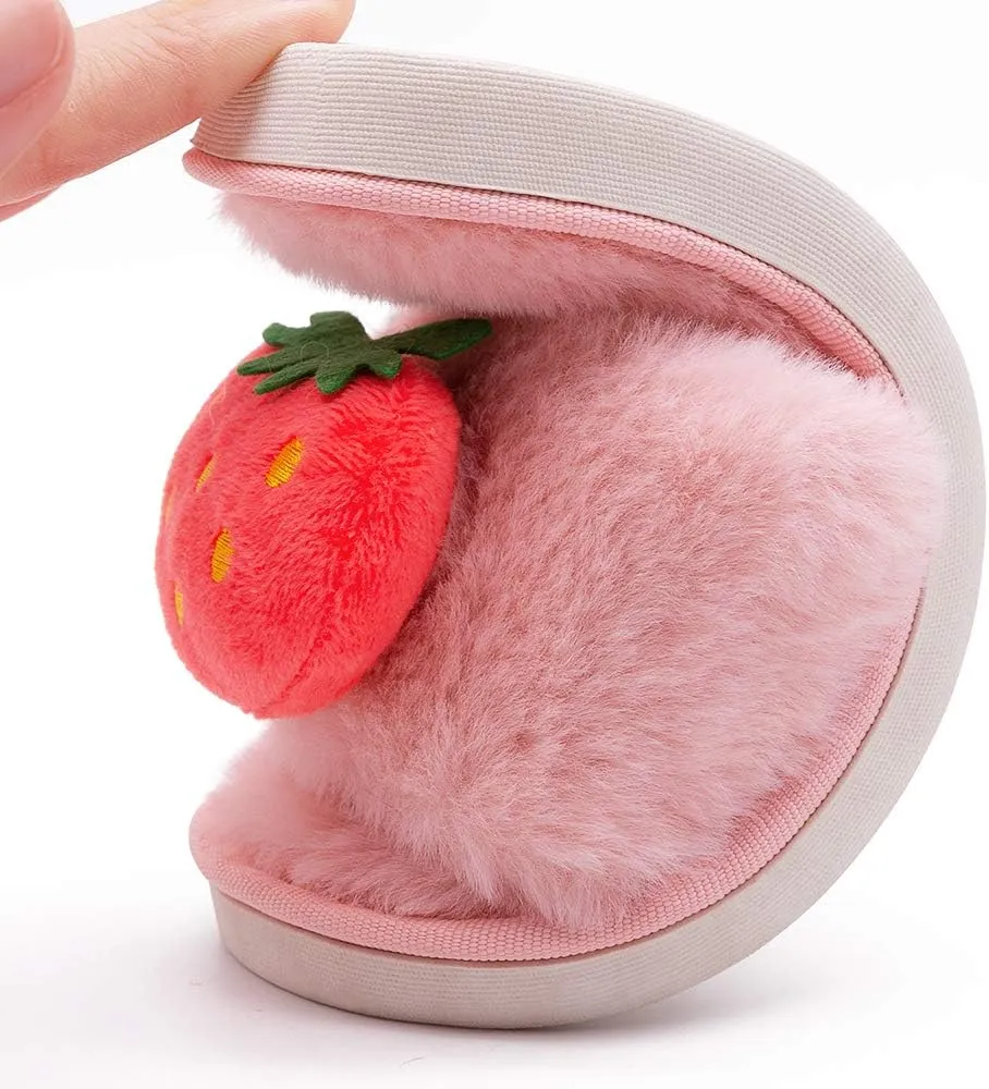 techcity Boys Girls Fuzzy House Slippers Cute Comfy Faux Fur Slip On Fluffy Plush Open Toe Home Slides for Kids Indoor Outdoor Warm Shoes