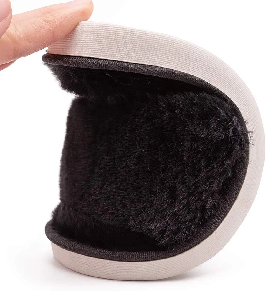 techcity Boys Girls Fuzzy House Slippers Cute Comfy Faux Fur Slip On Fluffy Plush Open Toe Home Slides for Kids Indoor Outdoor Warm Shoes
