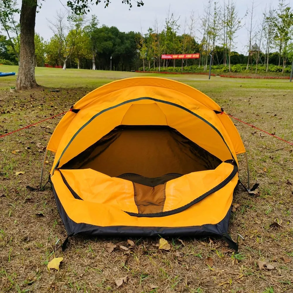 Tent Single Person Backpacking Tent Hiking Bivy Tent Lightweight Sleeping Bag Tent with Ground Cloth