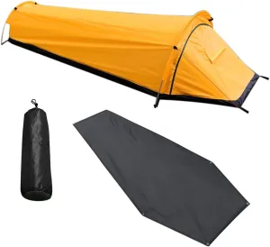 Tent Single Person Backpacking Tent Hiking Bivy Tent Lightweight Sleeping Bag Tent with Ground Cloth
