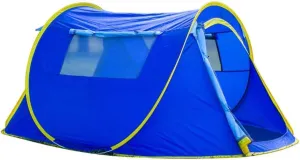 Tent with Shielded Entrance for 3 to 4 Persons, Waterproof Device for Easy Quick Setup, Camping, Hiking, 250 140 Cm