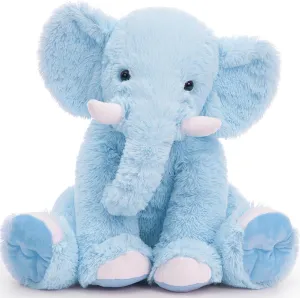 Tezituor 19.6 Inch Large Elephant Stuffed Animal, Giant Blue Plush Elephant for Babies Cuddly Stuffed Animal Gift for Girls Kids Gifts Christmas, Valentine's Day, Easter