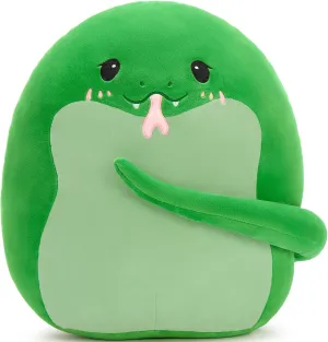 Tezituor Snake Plush Toy Pillow, 17.7” Soft Snake Stuffed Animal Green Snake Throw Pillow Plushie Doll Birthday Decor for Kids Boys Girls