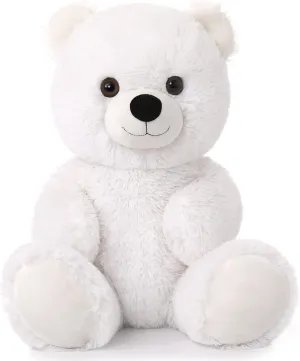 Tezituor White Teddy Bear Stuffed Animal, Cute 18 inch Stuffed Teddy Bear Plush Toy, Small Teddy Bear Plush Gifts for Boys Girls