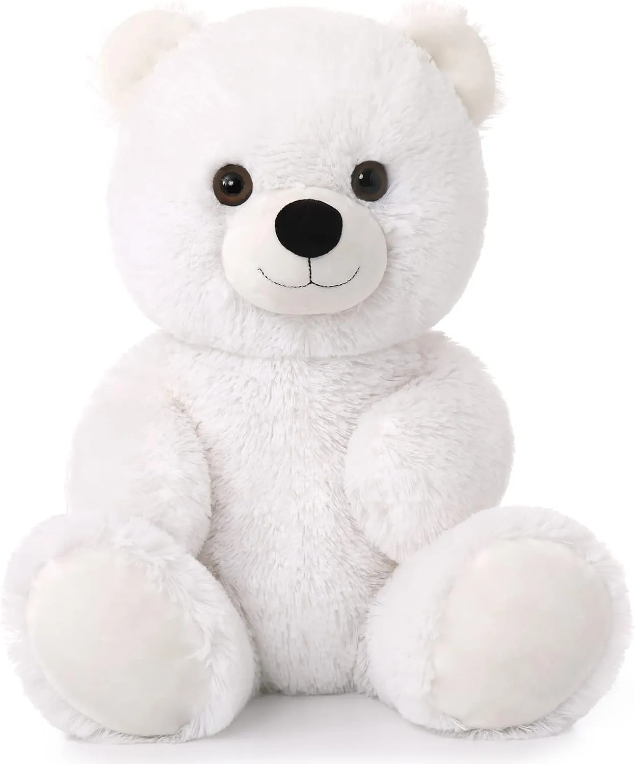 Tezituor White Teddy Bear Stuffed Animal, Cute 18 inch Stuffed Teddy Bear Plush Toy, Small Teddy Bear Plush Gifts for Boys Girls