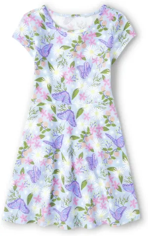 The Children's Place Girls' Short Sleeve Fashion Skater Dress