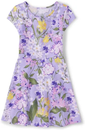 The Children's Place Girls' Short Sleeve Fashion Skater Dress