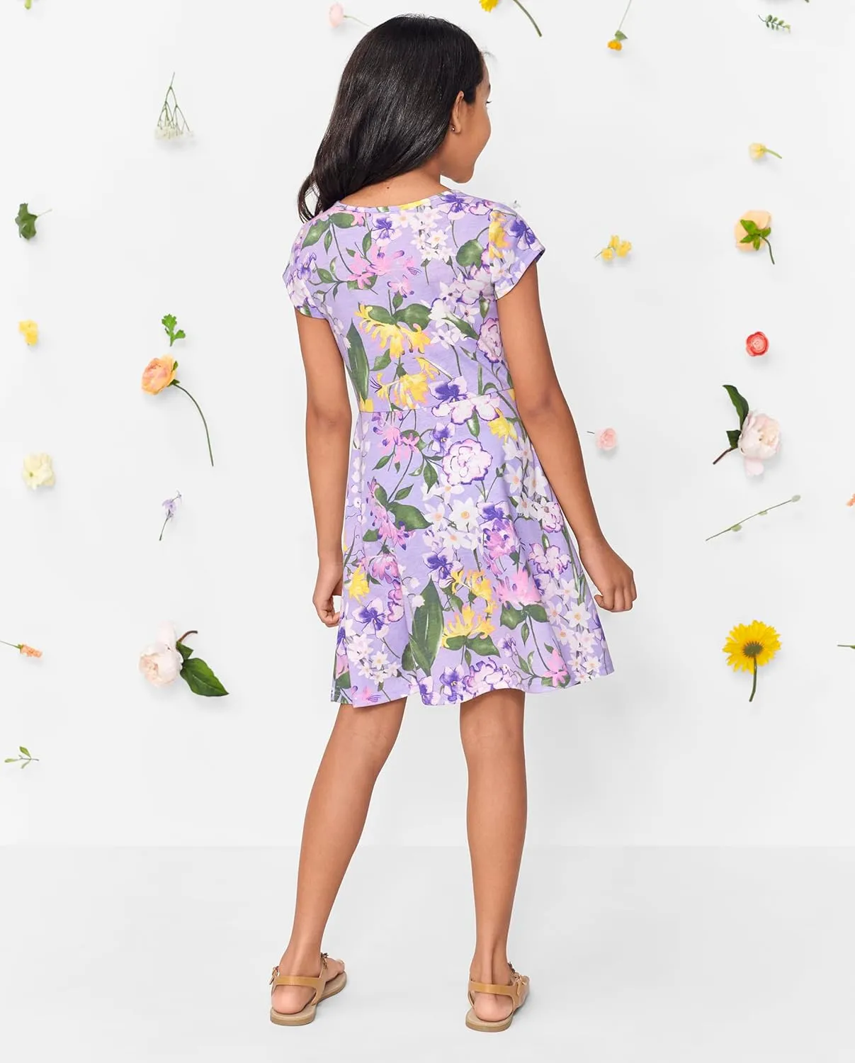 The Children's Place Girls' Short Sleeve Fashion Skater Dress