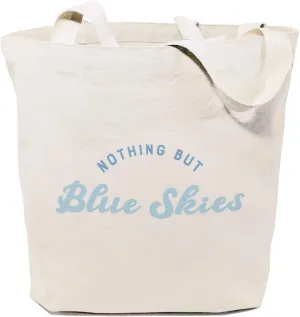 The Cotton & Canvas Co. Nothing but Blue Skies Summer Beach Bag, Swim Bag, Shopping and Travel Reusable Shoulder Tote and Handbag