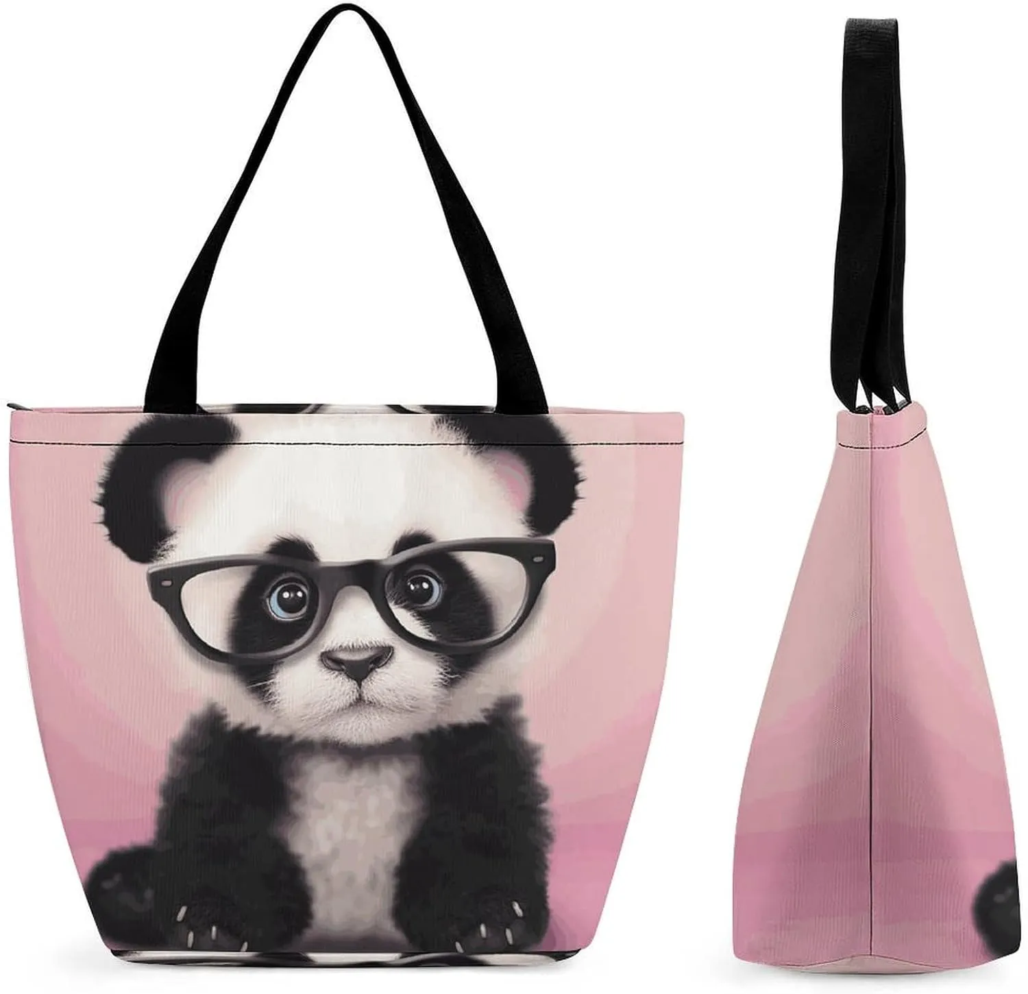 This Baby Panda with Glasses Women's Shopping Bag Foldable Washable Shoulder Bag Adopts High-definition Printing Technology, with Clear Patterns And Rich Colors. There Are Many Patterns to Choose from