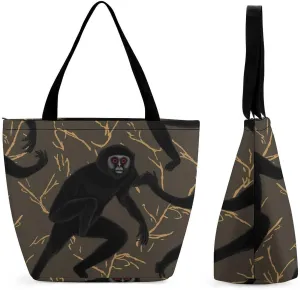This Black Gibbon Monkey Women's Shopping Bag Foldable Washable Shoulder Bag Adopts High-definition Printing Technology, with Clear Patterns And Rich Colors. There Are Many Patterns to Choose From, An
