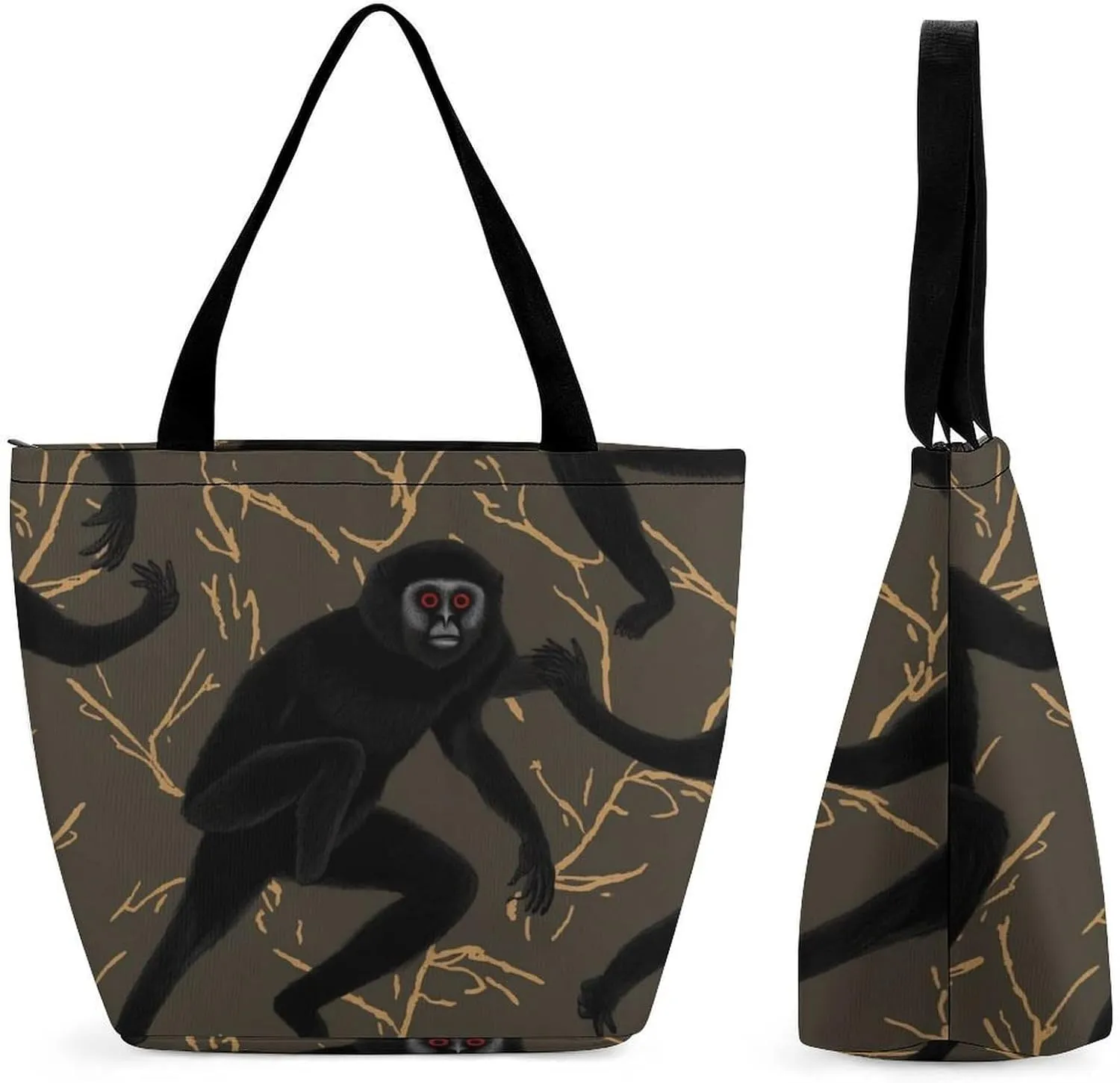 This Black Gibbon Monkey Women's Shopping Bag Foldable Washable Shoulder Bag Adopts High-definition Printing Technology, with Clear Patterns And Rich Colors. There Are Many Patterns to Choose From, An
