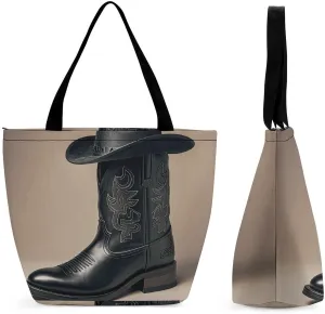 This Cowboy Black Hat Western Boots Women's Shopping Bag Foldable Washable Shoulder Bag Adopts High-definition Printing Technology, with Clear Patterns And Rich Colors. There Are Many Patterns to Choo