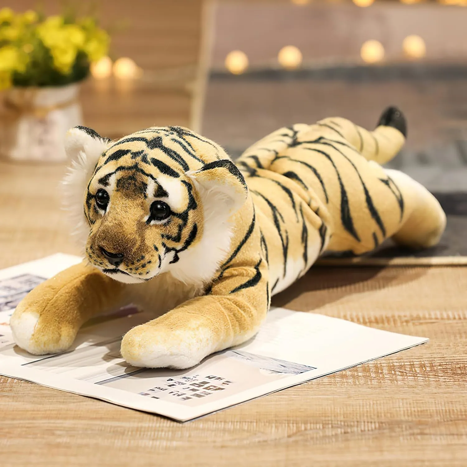 Tiger Stuffed Animal, 16" Large Stuffed Tiger Plush Toys Safari Cute Realistic Big Tiger Pillow Soft Jungle Birthday for Kids Boys Girl